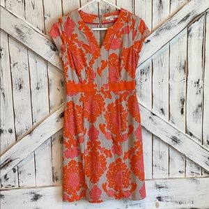 Boden Textured Cotton Notch Neck Shift Dress WH630